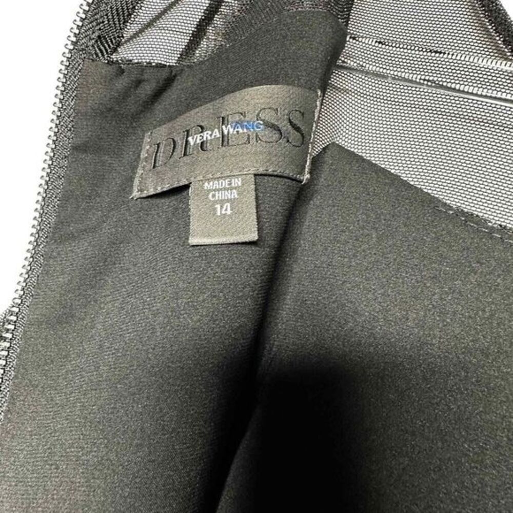 Vera Wang Womens Mesh Trim Sequin Sheath‎ Dress Size 14 Black Metallic Party NWT - Picture 6 of 9